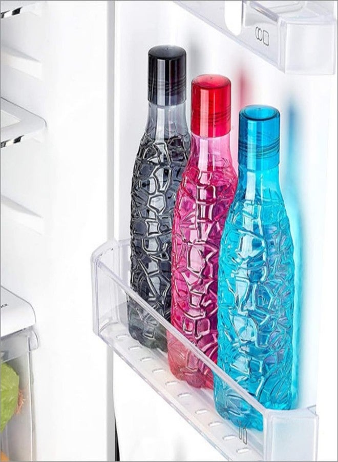 InfiniteEshop Round Textured Design Water Bottle | BPA-Free Plastic Bottle Multipurpose Use - Leak-Proof & Fridge Water Bottle (Pack of 6) - Image 3